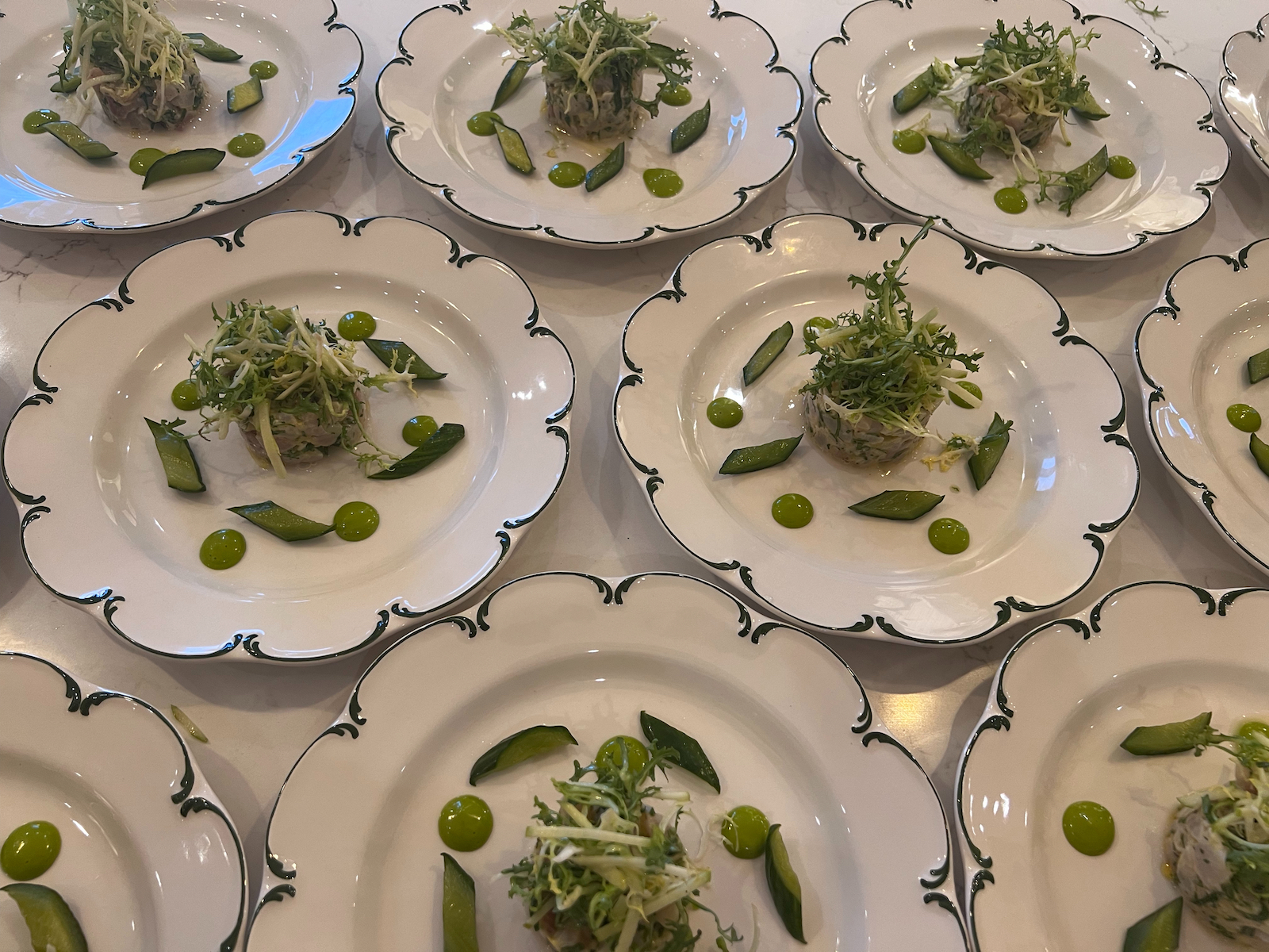 Ceviche, lovage emulsion