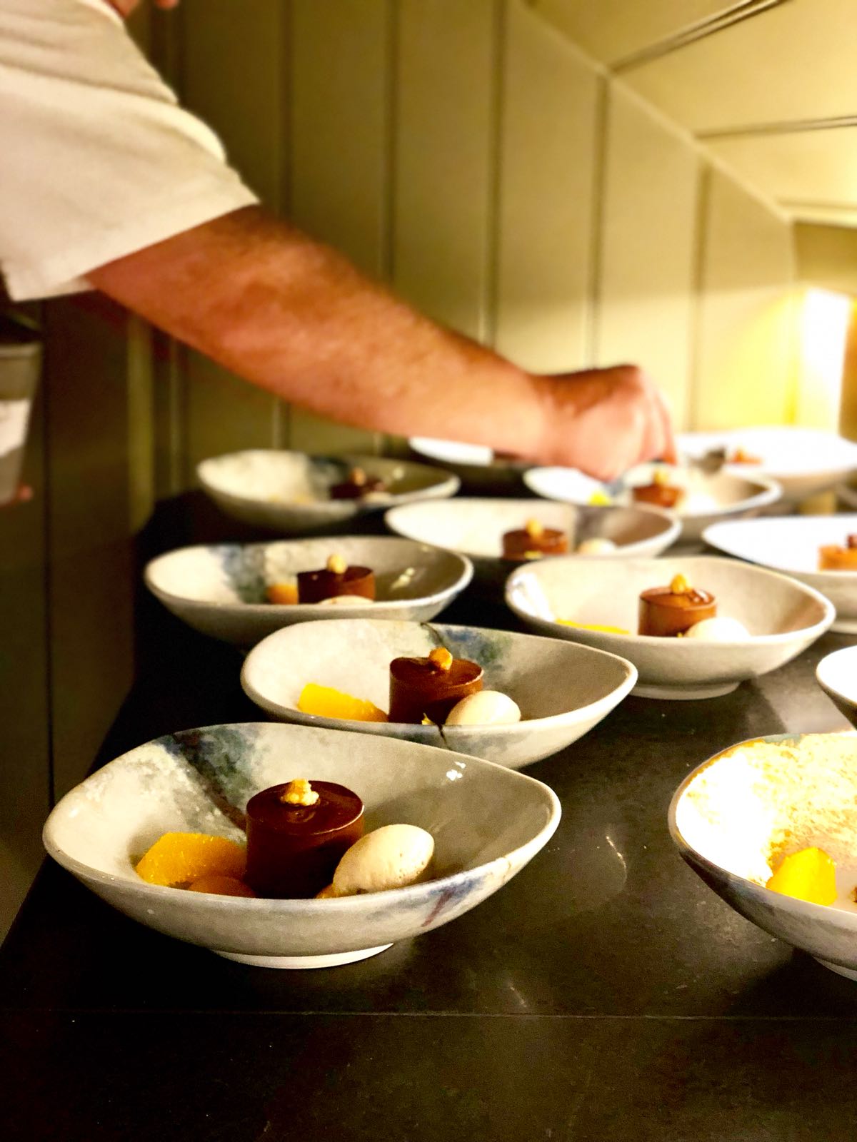 Chocolate, orange, hazelnut, creme fraiche sorbet