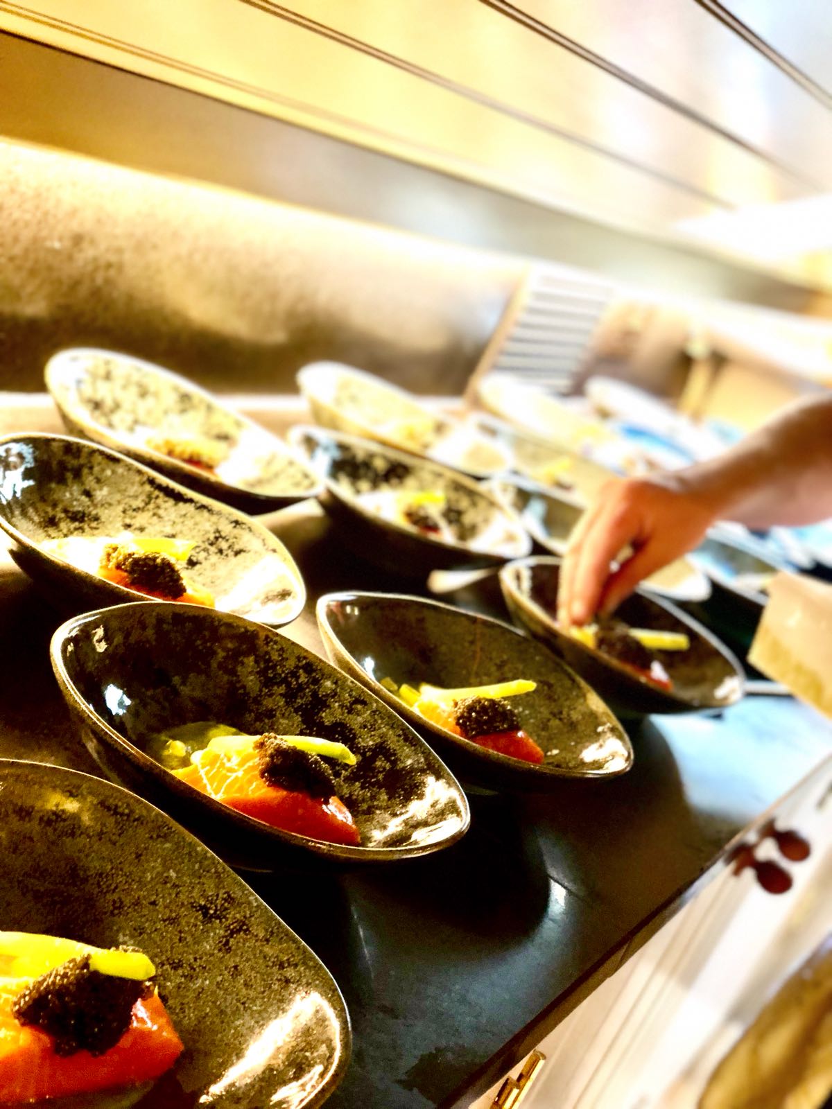 Mi cuit sea trout, caviar, horseradish